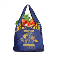 Custom Barbados Pride Cricket Grocery Bag Dwarf Poinciana Flower Sporty Style
