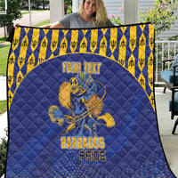 Custom Barbados Pride Cricket Quilt Dwarf Poinciana Flower Sporty Style - Wonder Print Shop