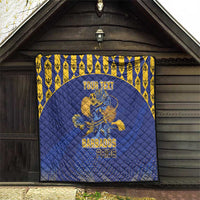 Custom Barbados Pride Cricket Quilt Dwarf Poinciana Flower Sporty Style - Wonder Print Shop