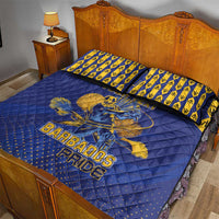 Custom Barbados Pride Cricket Quilt Bed Set Dwarf Poinciana Flower Sporty Style - Wonder Print Shop