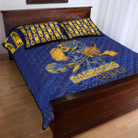 Custom Barbados Pride Cricket Quilt Bed Set Dwarf Poinciana Flower Sporty Style - Wonder Print Shop