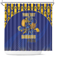 Custom Barbados Pride Cricket Shower Curtain Dwarf Poinciana Flower Sporty Style