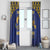 Custom Barbados Pride Cricket Window Curtain Dwarf Poinciana Flower Sporty Style - Wonder Print Shop