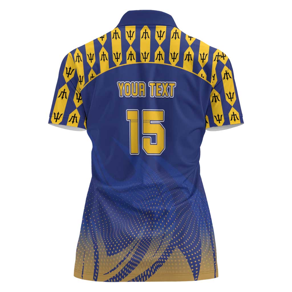 Custom Barbados Pride Cricket Women Polo Shirt Dwarf Poinciana Flower Sporty Style - Wonder Print Shop