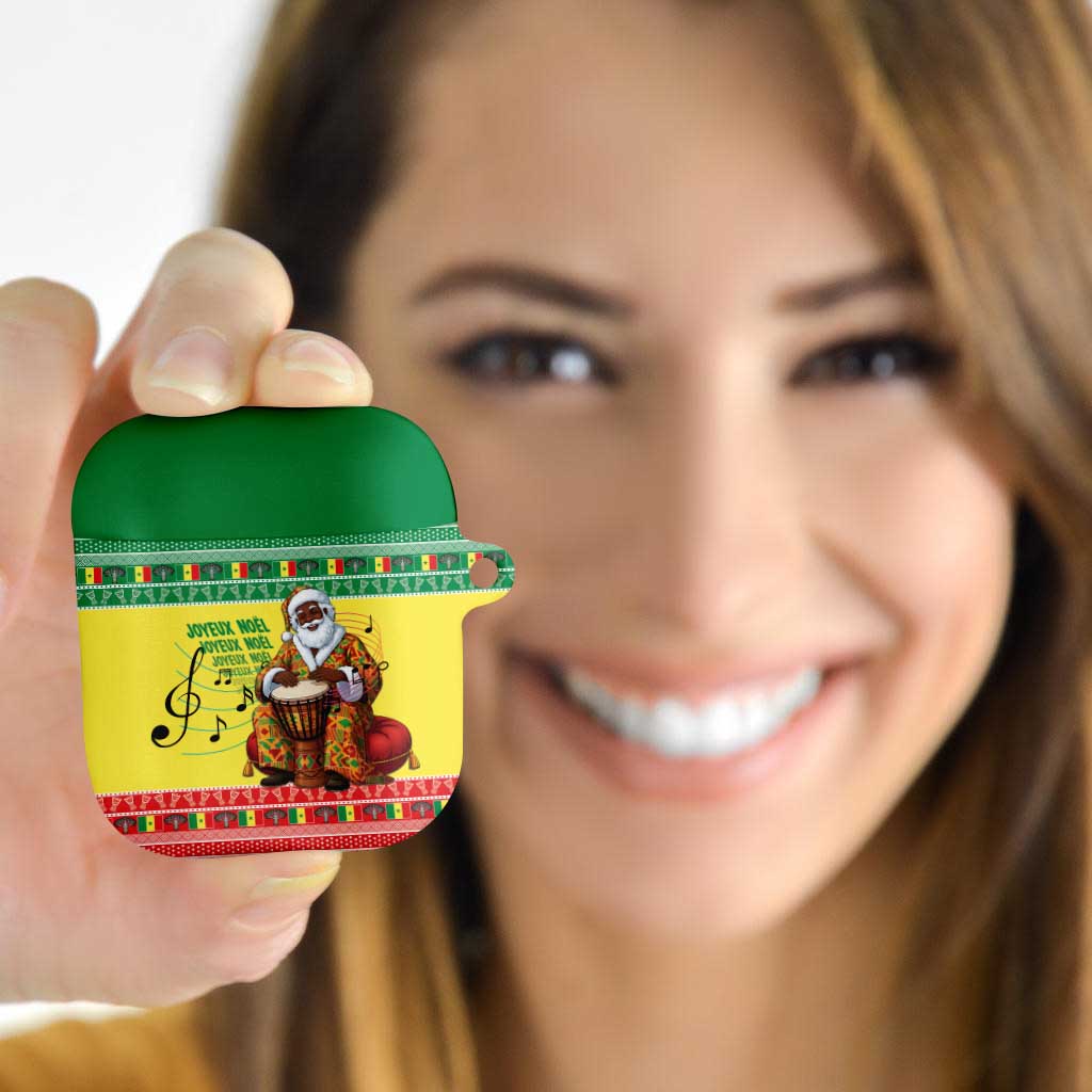 Senegal Christmas AirPods Case Black Santa Playing Djembe Drum - Wonder Print Shop