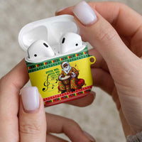 Senegal Christmas AirPods Case Black Santa Playing Djembe Drum - Wonder Print Shop