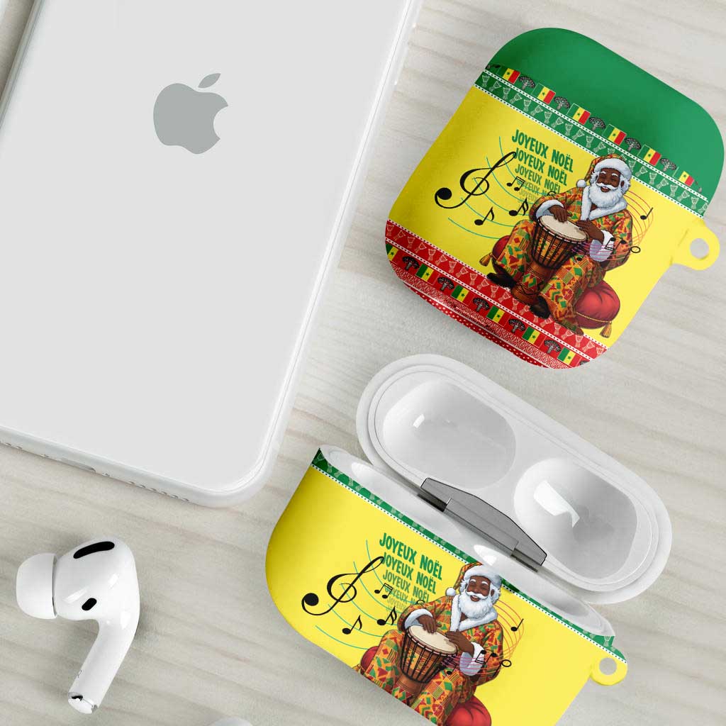 Senegal Christmas AirPods Case Black Santa Playing Djembe Drum - Wonder Print Shop