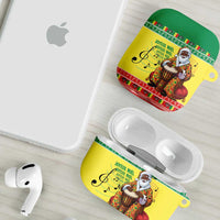 Senegal Christmas AirPods Case Black Santa Playing Djembe Drum - Wonder Print Shop