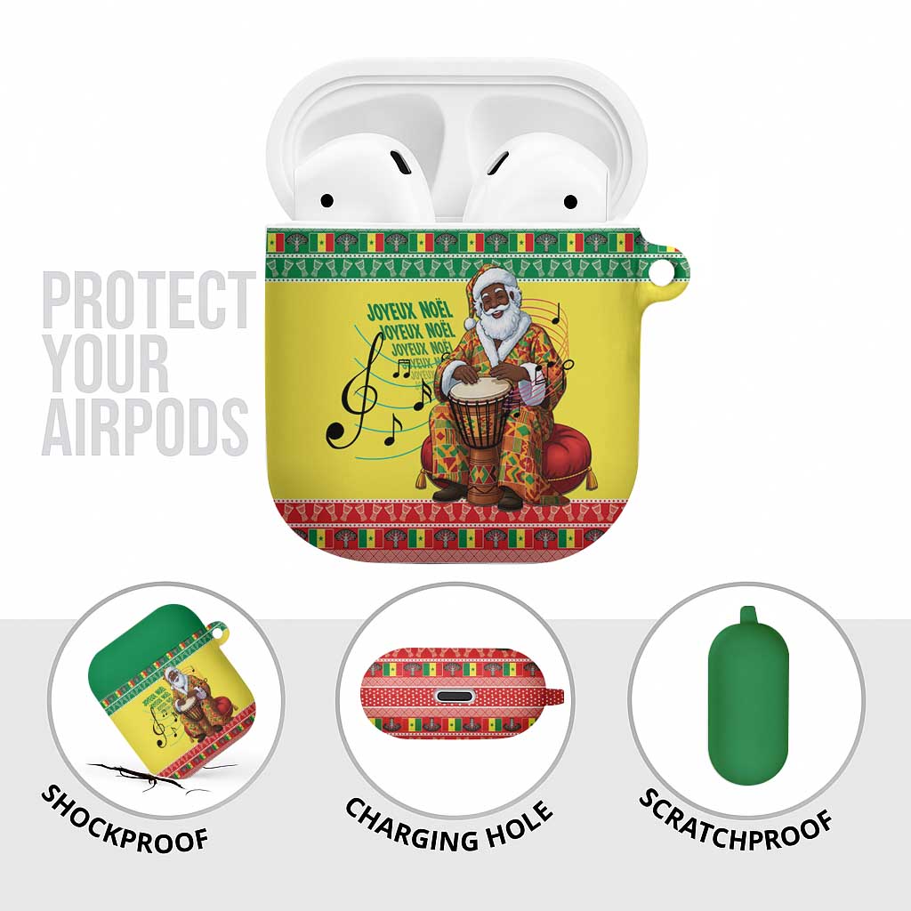 Senegal Christmas AirPods Case Black Santa Playing Djembe Drum - Wonder Print Shop