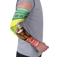 Senegal Christmas Arm Sleeves Black Santa Playing Djembe Drum - Wonder Print Shop