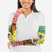 Senegal Christmas Arm Sleeves Black Santa Playing Djembe Drum - Wonder Print Shop