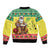 Senegal Christmas Bomber Jacket Black Santa Playing Djembe Drum - Wonder Print Shop