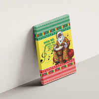 Senegal Christmas Canvas Wall Art Black Santa Playing Djembe Drum - Wonder Print Shop