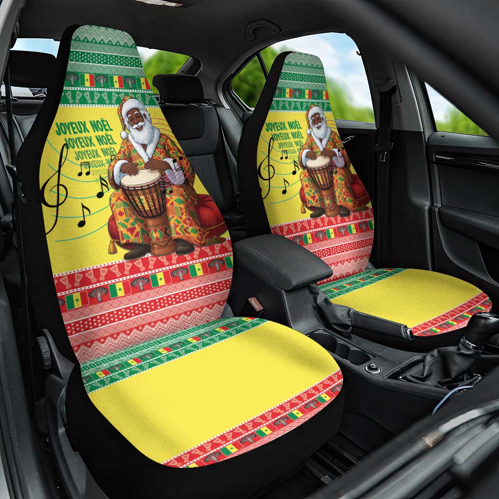 Senegal Christmas Car Seat Cover Black Santa Playing Djembe Drum - Wonder Print Shop