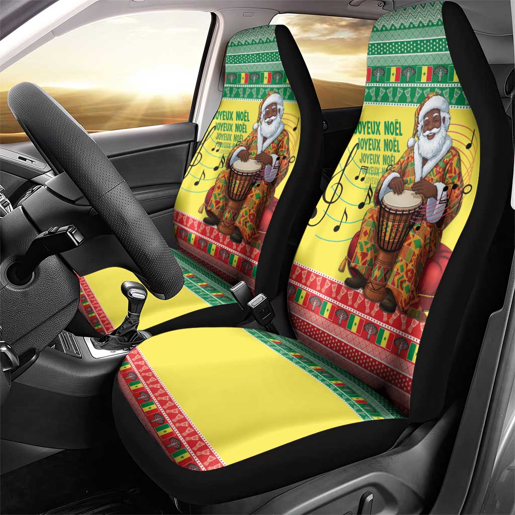 Senegal Christmas Car Seat Cover Black Santa Playing Djembe Drum - Wonder Print Shop