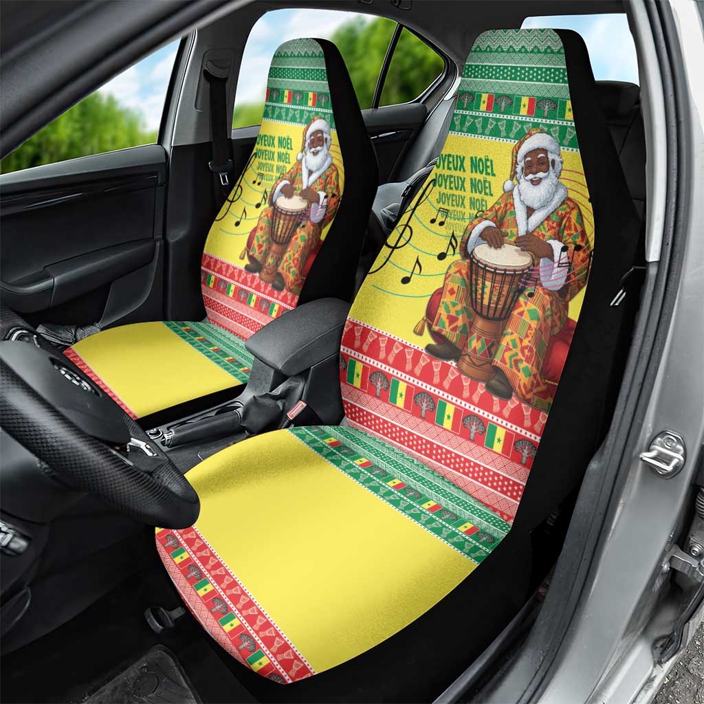 Senegal Christmas Car Seat Cover Black Santa Playing Djembe Drum - Wonder Print Shop