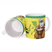 Senegal Christmas Ceramic Mug Black Santa Playing Djembe Drum - Wonder Print Shop