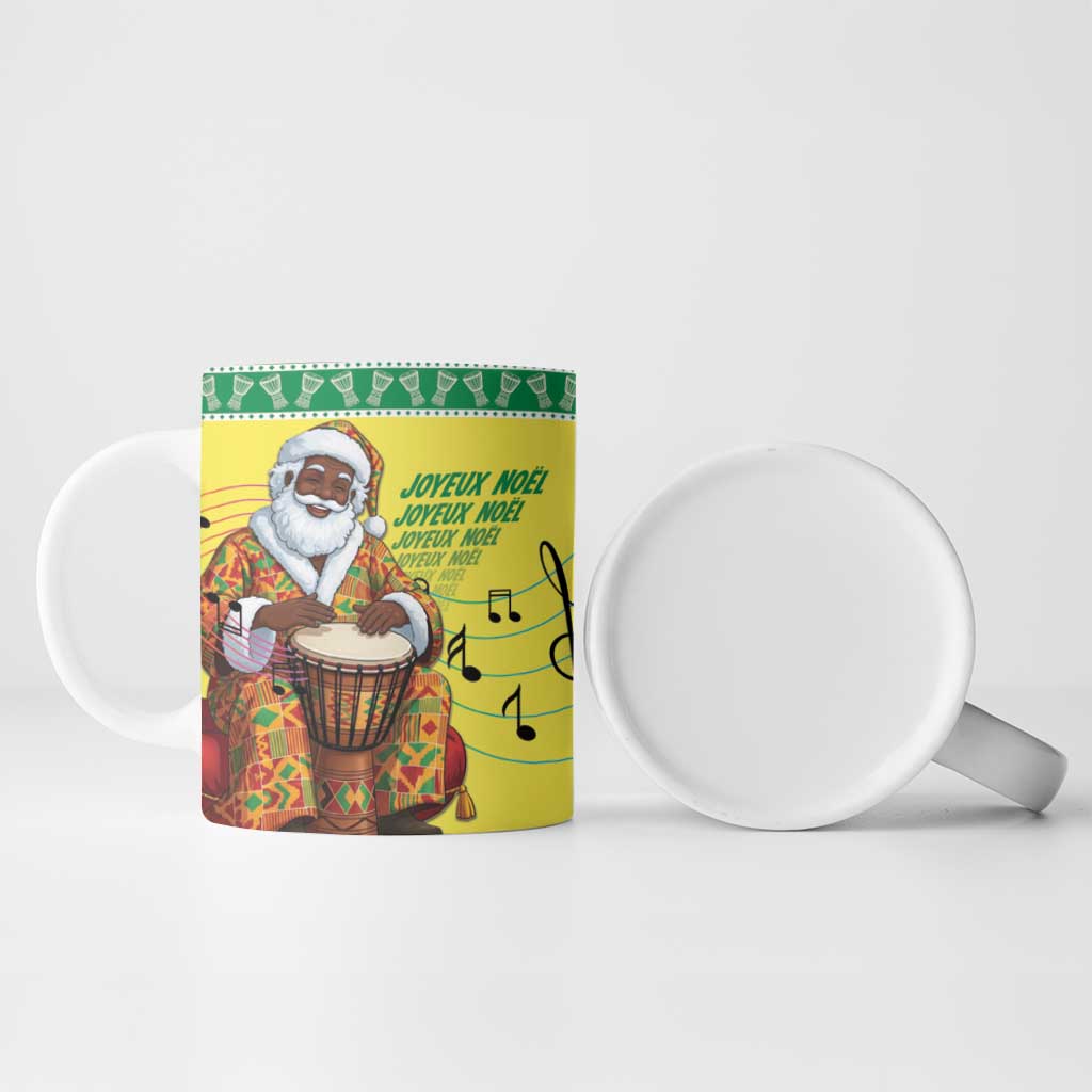 Senegal Christmas Ceramic Mug Black Santa Playing Djembe Drum - Wonder Print Shop
