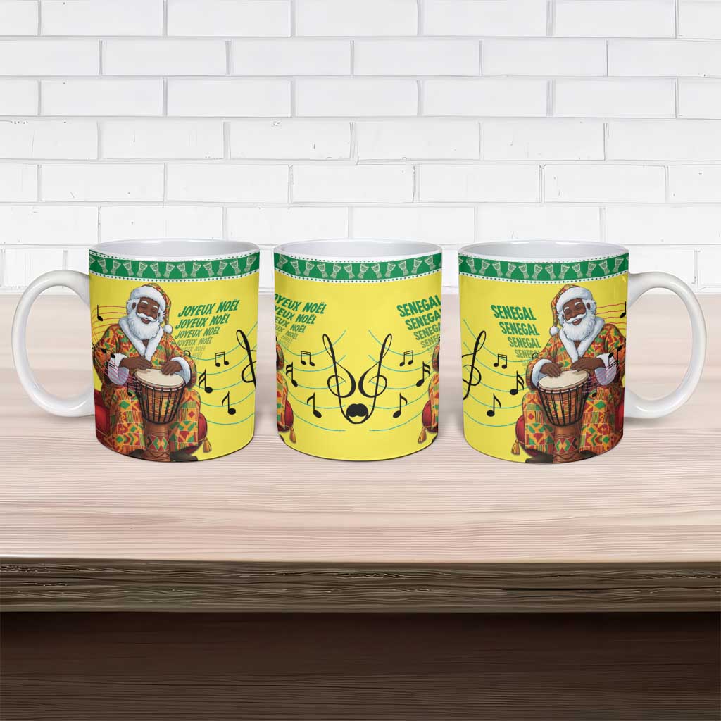 Senegal Christmas Ceramic Mug Black Santa Playing Djembe Drum - Wonder Print Shop