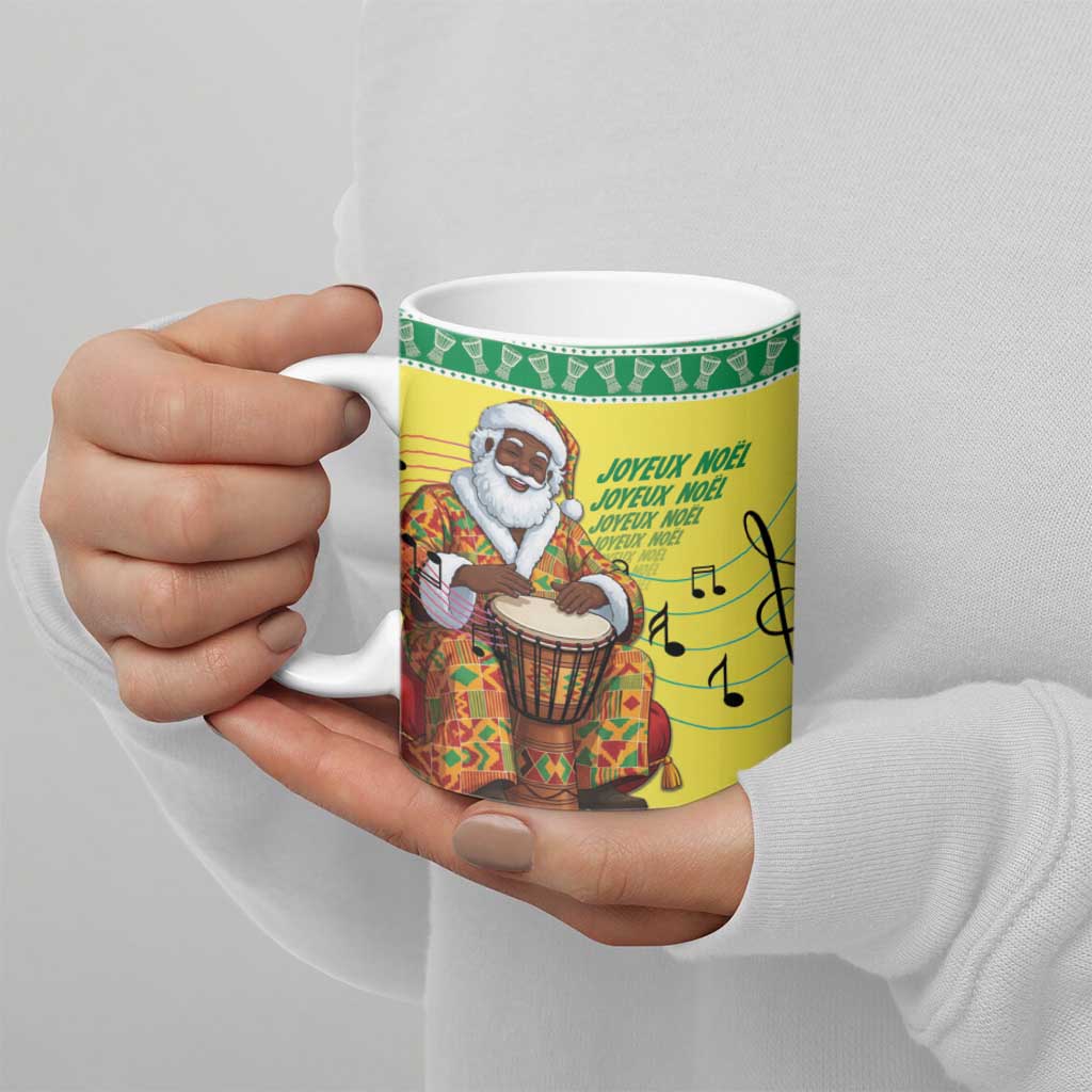 Senegal Christmas Ceramic Mug Black Santa Playing Djembe Drum - Wonder Print Shop