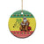 Senegal Christmas Ceramic Ornament Black Santa Playing Djembe Drum - Wonder Print Shop