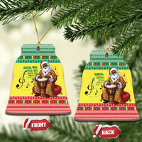 Senegal Christmas Ceramic Ornament Black Santa Playing Djembe Drum - Wonder Print Shop