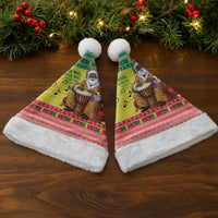 Senegal Christmas Santa Hat Black Santa Playing Djembe Drum - Wonder Print Shop