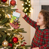 Senegal Christmas Stocking Black Santa Playing Djembe Drum - Wonder Print Shop