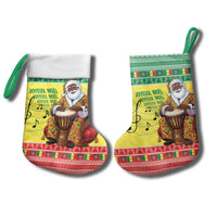 Senegal Christmas Stocking Black Santa Playing Djembe Drum - Wonder Print Shop