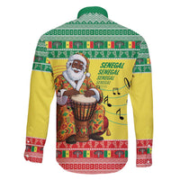 Senegal Christmas Family Matching Off Shoulder Short Dress and Hawaiian Shirt Black Santa Playing Djembe Drum - Wonder Print Shop
