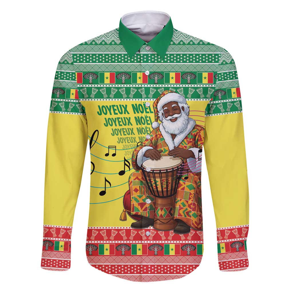 Senegal Christmas Family Matching Puletasi and Hawaiian Shirt Black Santa Playing Djembe Drum - Wonder Print Shop