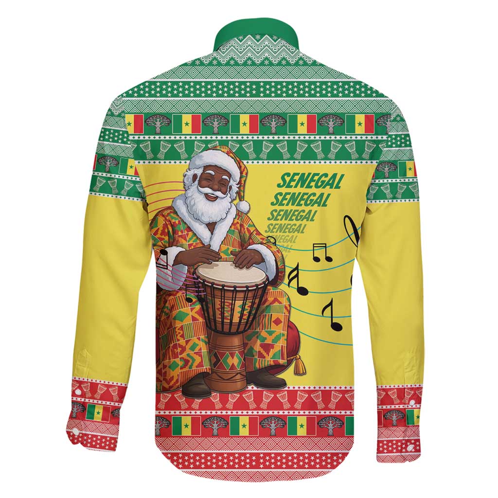 Senegal Christmas Family Matching Summer Maxi Dress and Hawaiian Shirt Black Santa Playing Djembe Drum - Wonder Print Shop