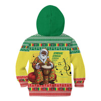 Senegal Christmas Kid Hoodie Black Santa Playing Djembe Drum - Wonder Print Shop
