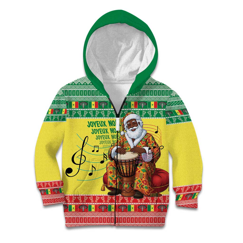 Senegal Christmas Kid Hoodie Black Santa Playing Djembe Drum - Wonder Print Shop
