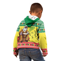 Senegal Christmas Kid Hoodie Black Santa Playing Djembe Drum - Wonder Print Shop