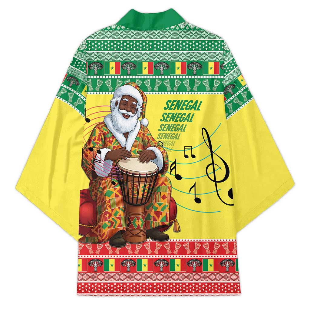 Senegal Christmas Kimono Black Santa Playing Djembe Drum - Wonder Print Shop
