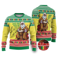 Senegal Christmas Ugly Christmas Sweater Black Santa Playing Djembe Drum - Wonder Print Shop