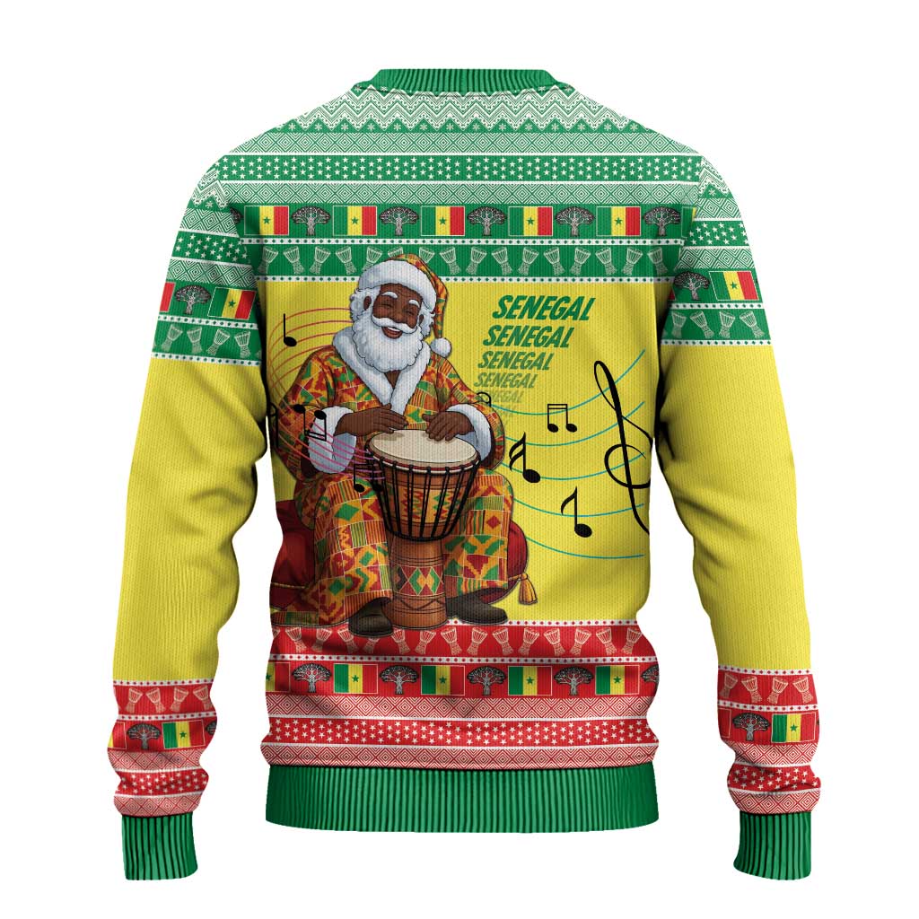 Senegal Christmas Ugly Christmas Sweater Black Santa Playing Djembe Drum - Wonder Print Shop
