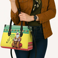 Senegal Christmas Leather Bag Black Santa Playing Djembe Drum - Wonder Print Shop
