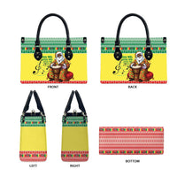 Senegal Christmas Leather Bag Black Santa Playing Djembe Drum - Wonder Print Shop