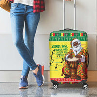 Senegal Christmas Luggage Cover Black Santa Playing Djembe Drum - Wonder Print Shop