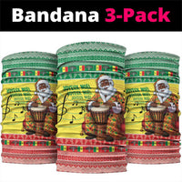 Senegal Christmas Neck Gaiter Black Santa Playing Djembe Drum - Wonder Print Shop