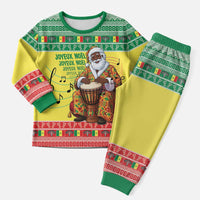 Senegal Christmas Pajama Set Black Santa Playing Djembe Drum - Wonder Print Shop