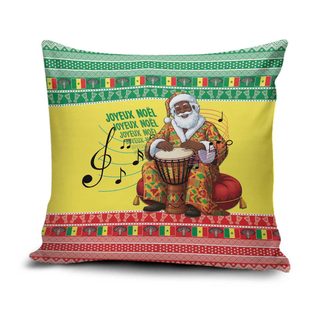 Senegal Christmas Pillow Cover Black Santa Playing Djembe Drum - Wonder Print Shop