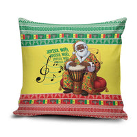 Senegal Christmas Pillow Cover Black Santa Playing Djembe Drum - Wonder Print Shop