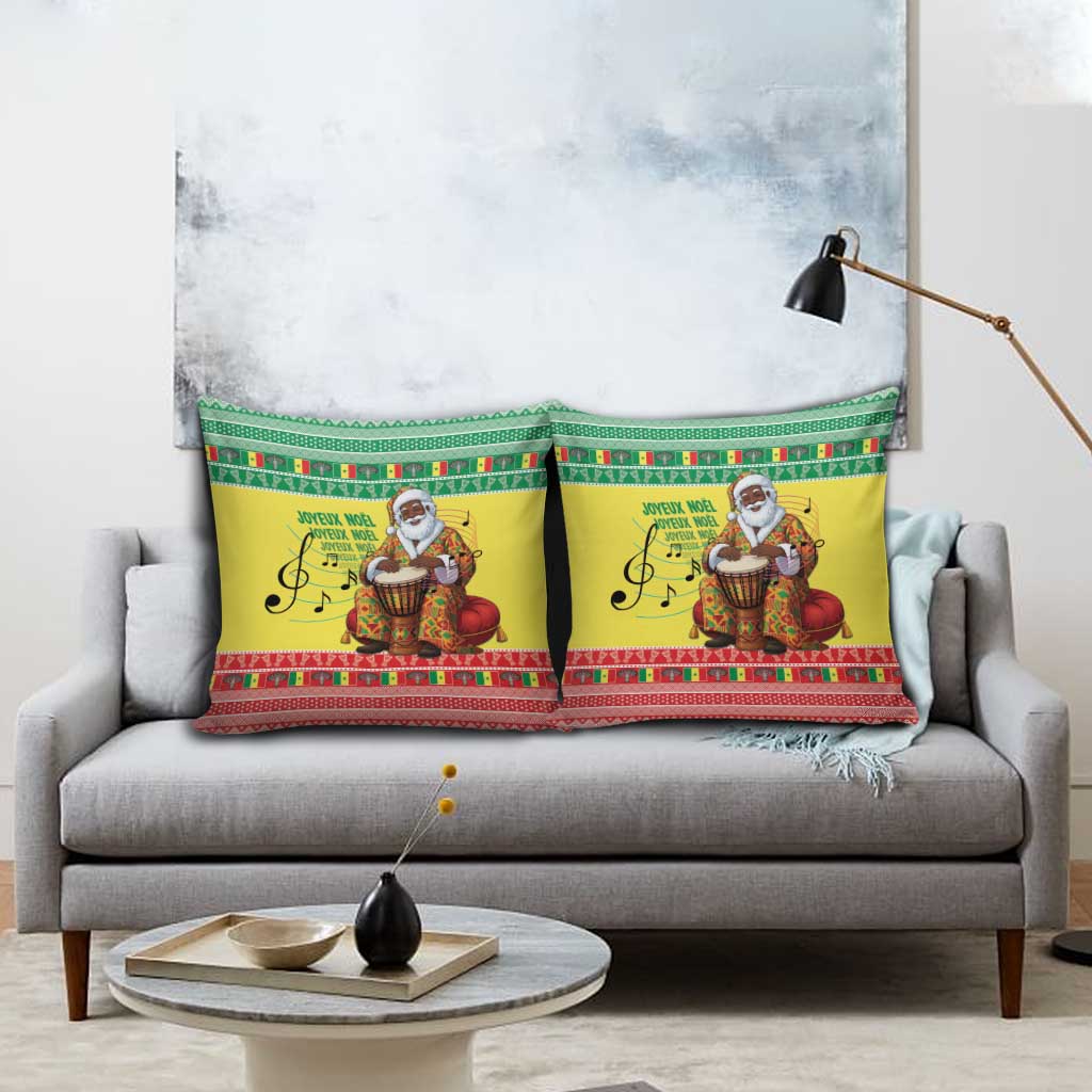 Senegal Christmas Pillow Cover Black Santa Playing Djembe Drum - Wonder Print Shop