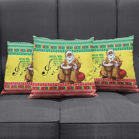 Senegal Christmas Pillow Cover Black Santa Playing Djembe Drum - Wonder Print Shop