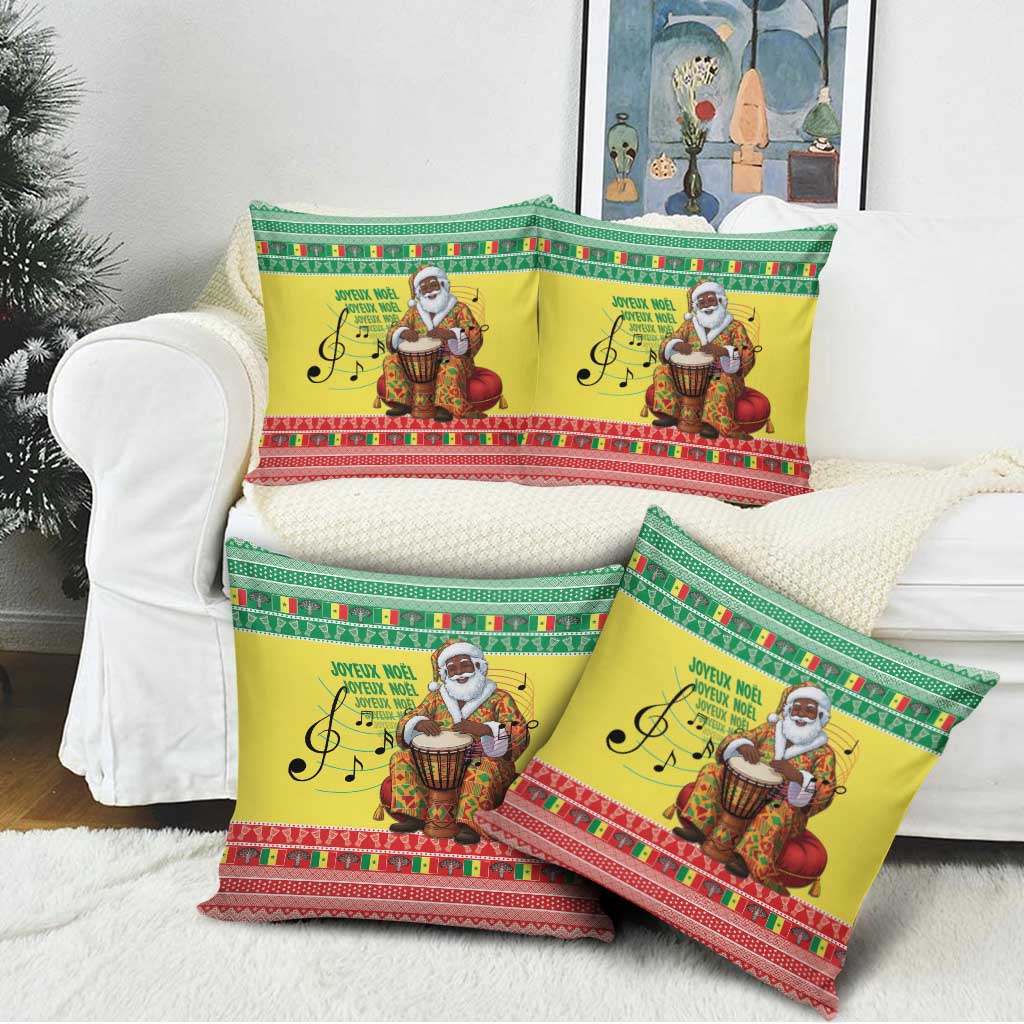 Senegal Christmas Pillow Cover Black Santa Playing Djembe Drum - Wonder Print Shop