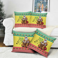 Senegal Christmas Pillow Cover Black Santa Playing Djembe Drum - Wonder Print Shop