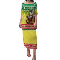 Senegal Christmas Puletasi Black Santa Playing Djembe Drum - Wonder Print Shop